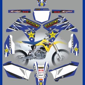 Suzuki RMZ450 2007 Rockstar Blue Decals Stickers Graphics rc6