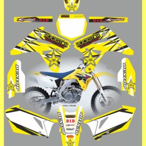 Suzuki RMZ450 2007 Rockstar Yellow Decals Stickers Graphics ry6