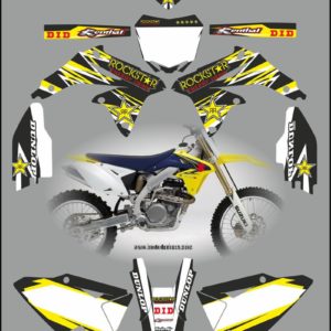 Suzuki RMZ450 2008-2013 Rockstar Black Decals Stickers Graphics rb7