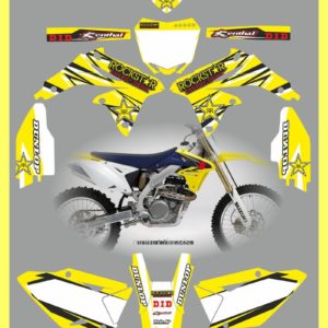 Suzuki RMZ450 2008-2013 Rockstar Yellow Decals Stickers Graphics ry7