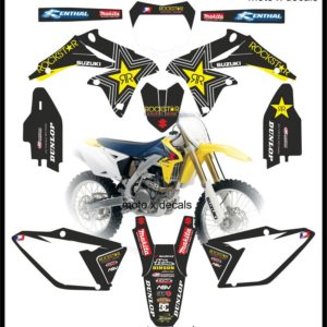 Suzuki RMZ450 2008 Rockstar Black Moto-X Decals Graphics rb8