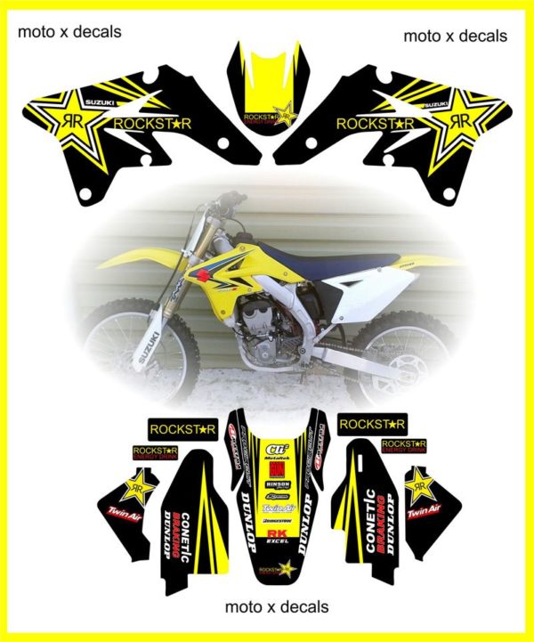 Suzuki Rockstar RMZ250 2007-2008-2009 Decals Moto-X Graphics Stickers