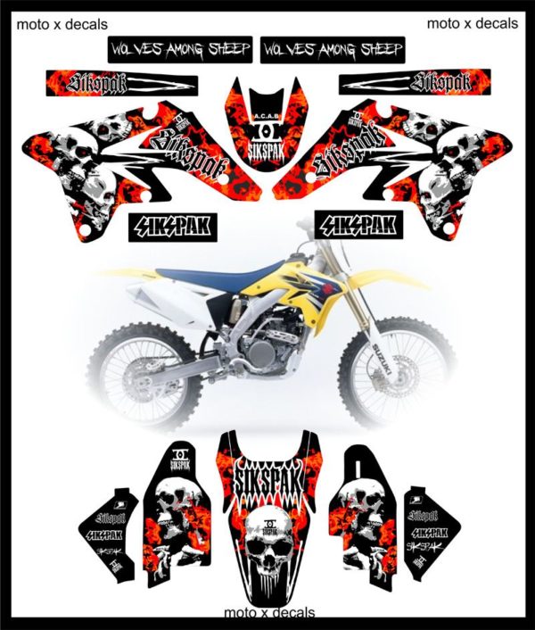 Suzuki Sikspak Team Graphics RMZ250 2007-2008-2009 Decals