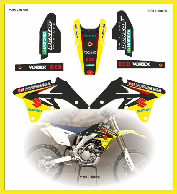 Suzuki Team RMZ250-2007-2009 Moto-X Graphics Stickers Decals