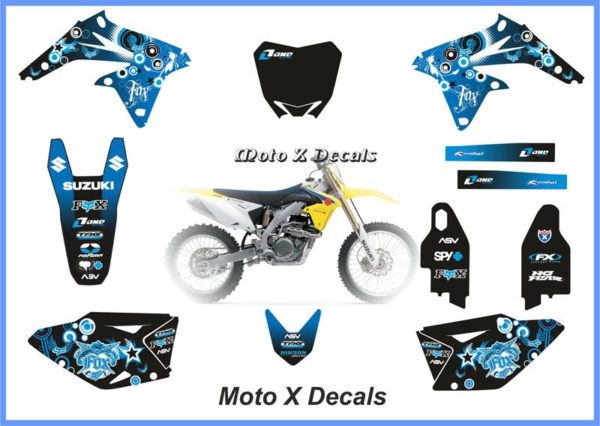 Suzuki 08-09 RMZ450 Moto-X Fox Decals