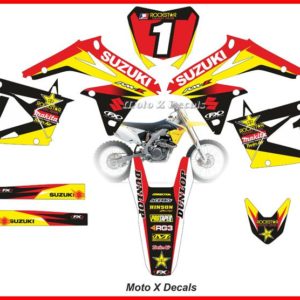 Suzuki 08-09 RMZ450 Moto-X Rockstar Decals Graphics Stickers Set