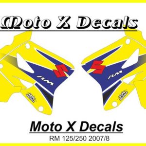 Suzuki RM125 RM250 2007-8 Standard Shroud Decals Graphics Moto-X