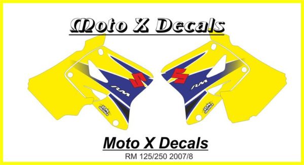 Suzuki RM125 RM250 2007-8 Standard Shroud Decals Graphics Moto-X