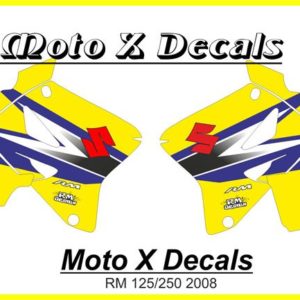 Suzuki RM125 RM250 2008 Standard Shroud Decals Graphics Moto-X