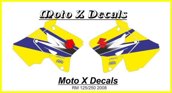 Suzuki RM125 RM250 2008 Standard Shroud Decals Graphics Moto-X