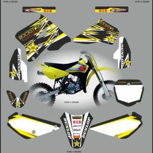 Suzuki RM85 2001-2013 Rockstar Black Decals Stickers Graphics rb1