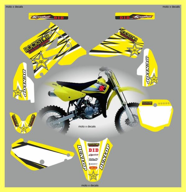 Suzuki-RM85-2001-2013-rockstar-yellow-decals-stickers-graphics-ry1