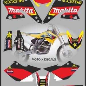 Suzuki RMZ250 2004-2006 Rockstar Makita Moto-X Decal Set