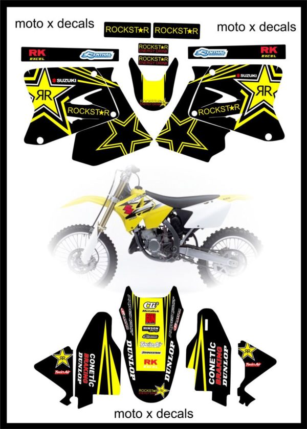 Suzuki Rockstar RM125 RM250 2001-2008 Moto-x Decals Stickers Graphics