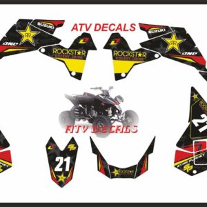 Suzuki LTR Rockstar Black ATV Rockstar Decals Graphics Stickers Set