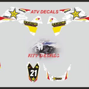 Suzuki LTR Rockstar White ATV Rockstar Decals Graphics Stickers Set