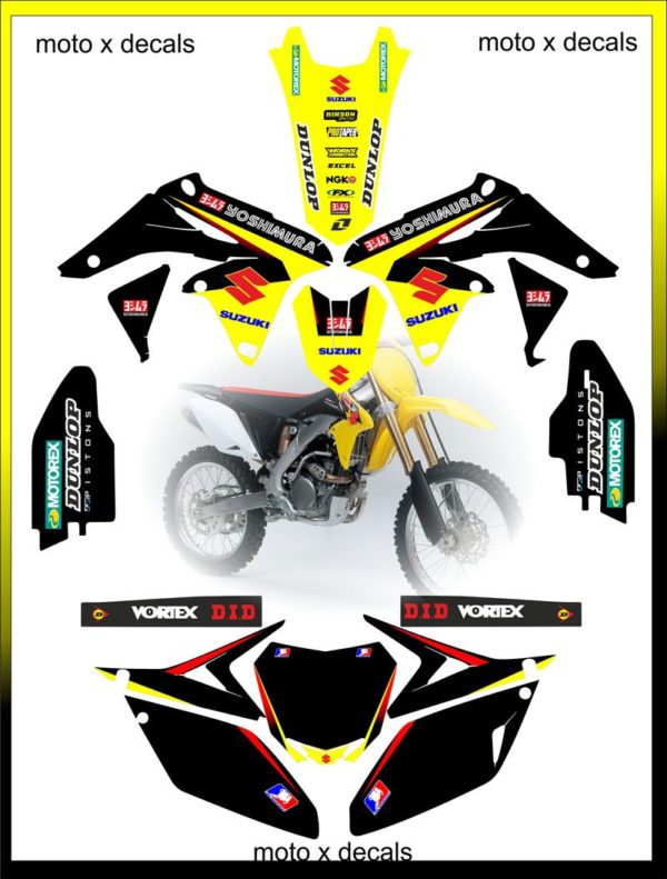 Suzuki SZK Graphics Backgrounds RMZ250 2010-2013 Moto-X Decals Stickers