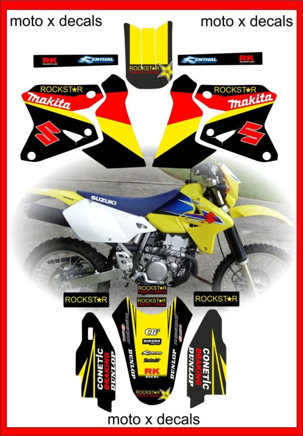 Suzuki Rockstar Makita Graphics DRZ400 DRZ DRZ400e DRZ400sm Stickers Moto-X