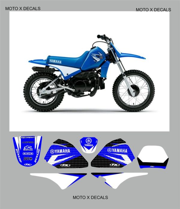 Yamaha PW80 Team Graphics and Background Decals Moto-X Stickers Decals