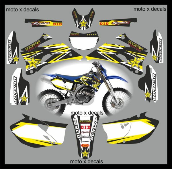 Yamaha Rockstar Black WR250f 2007-2013 Decals Graphics Stickers yb2