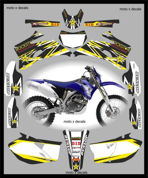 Yamaha Rockstar Black WR450f 2007-2011 Decals Graphics Stickers yb5