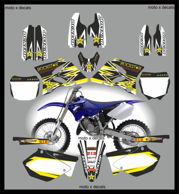 Yamaha Rockstar Black YZ125-YZ250 2002-2013 Decals Graphics Stickers yc7