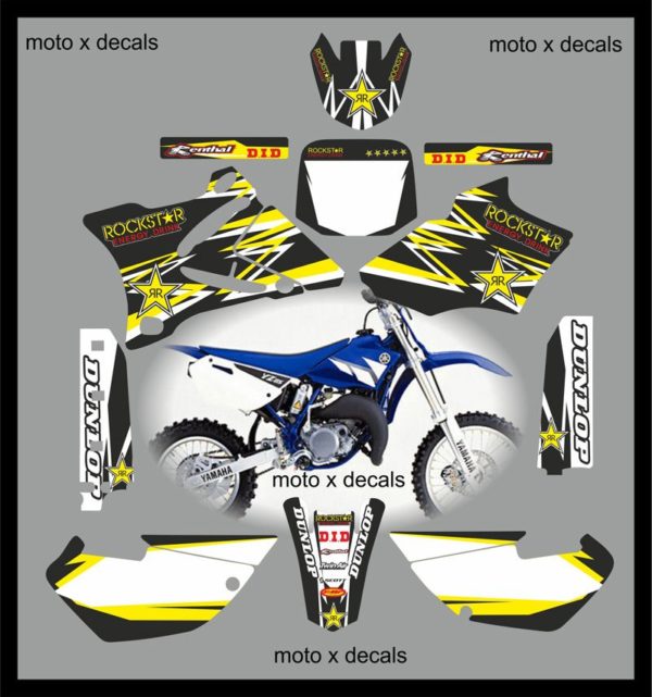 Yamaha Rockstar Black YZ85 2002-2013 Decals Graphics Stickers yb4