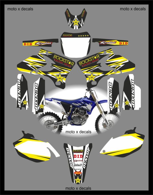 Yamaha Rockstar Black YZF250-450 2002-2005 Decals Graphics Stickers yb10