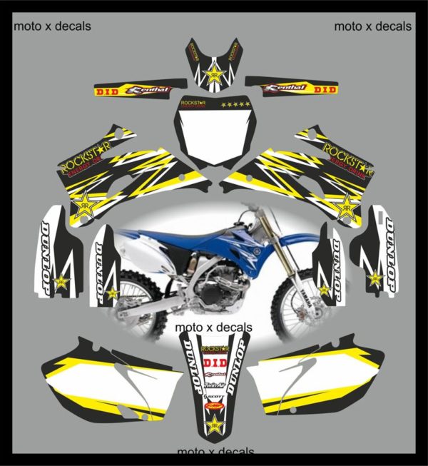 Yamaha Rockstar Black YZF250-450 2006-2009 Decals Graphics Stickers yb11