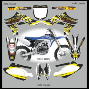 Yamaha Rockstar Black YZF450 2010-2013 Decals Graphics Stickers yb12