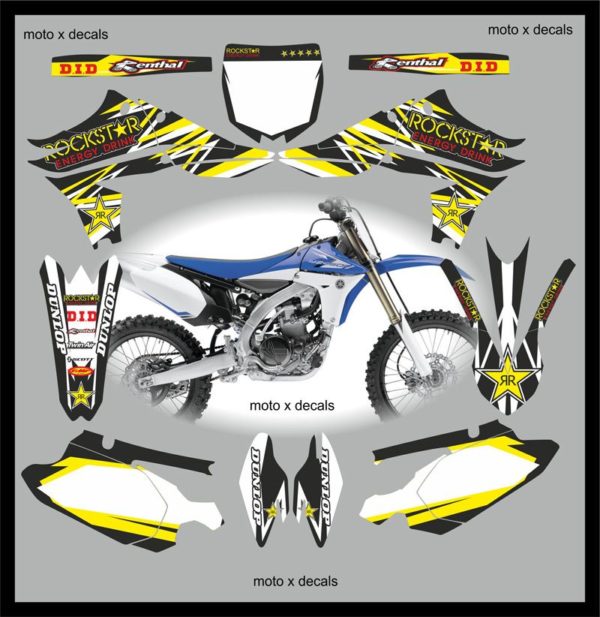 Yamaha Rockstar Black YZF450 2010-2013 Decals Graphics Stickers yb12