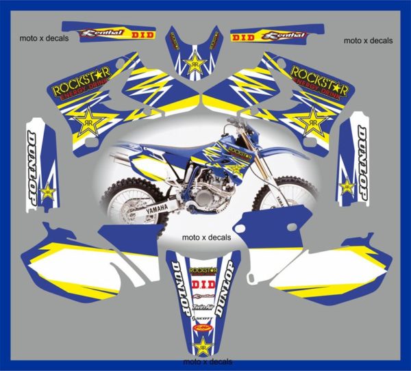 Yamaha Rockstar Blue WR450f 2004 Decals Graphics Stickers yc3