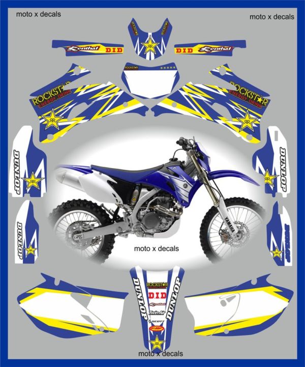 Yamaha Rockstar Blue WR450f 2007-2011 Decals Graphics Stickers yc5