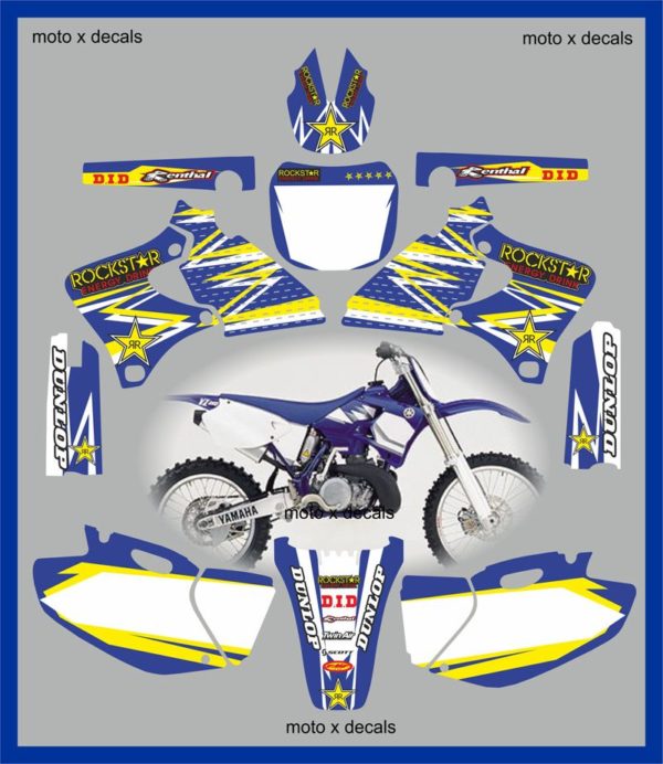 Yamaha Rockstar Blue YZF250-YZF400-YZF426 1998-2002 Decals Graphics Stickers yc8