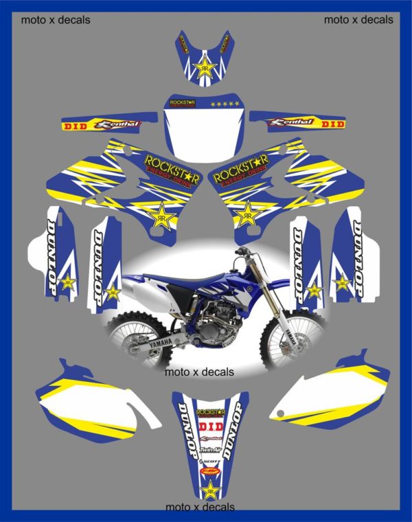 Yamaha Rockstar Blue YZF250-450 2002-2005 Decals Graphics Stickers yc10