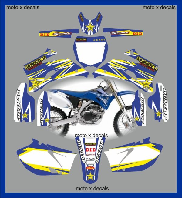 Yamaha Rockstar Blue YZF250-450 2006-2009 Decals Graphics Stickers yc11