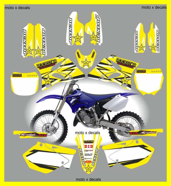 Yamaha Rockstar Yellow YZ125-250 2002-2013 Decals Graphics Stickers yy7