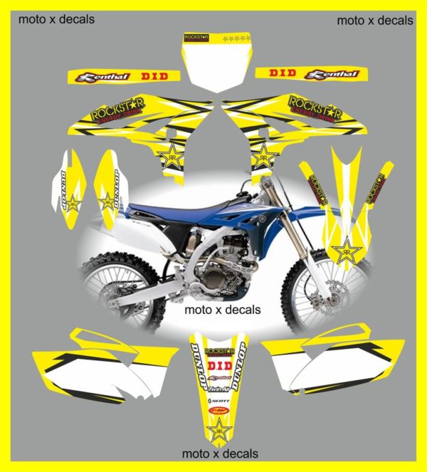 Yamaha Rockstar Yellow YZF250 2010-2013 Decals Graphics Stickers yy9