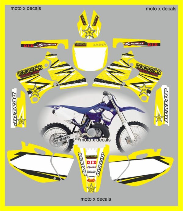 Yamaha Rockstar Yellow YZF250-YZF400-YZF426 1998-2002 Decals Graphics Stickers yy8