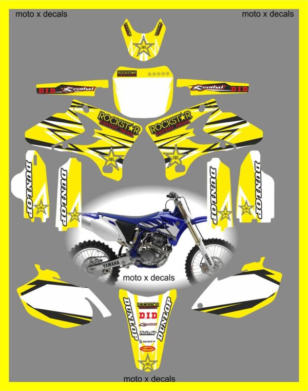 Yamaha Rockstar Yellow YZF250-450 2002-2005 Decals Graphics Stickers yy10