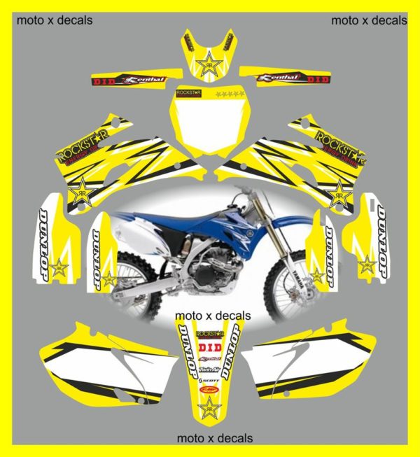 Yamaha Rockstar Yellow YZF250-450 2006-2009 Decals Graphics Stickers yy11