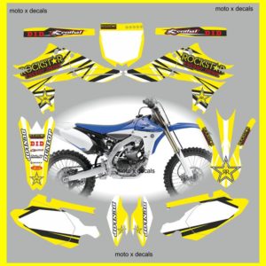 Yamaha Rockstar Yellow YZF450 2010-2013 Decals Graphics Stickers yy12