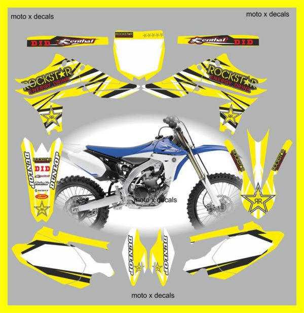 Yamaha Rockstar Yellow YZF450 2010-2013 Decals Graphics Stickers yy12