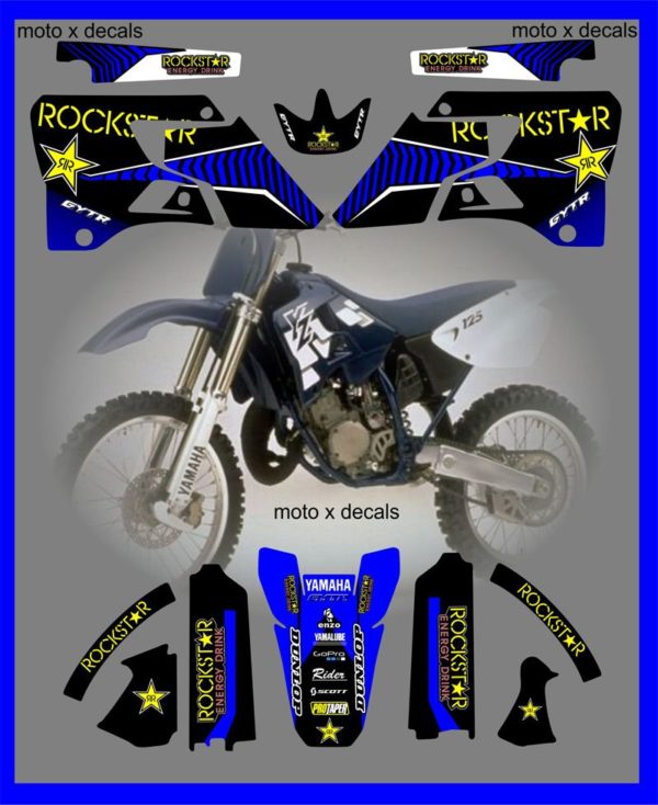 Yamaha YZ125-YZ250 YZ 1996-1997-1998-1999-2000-2001 Rockstar Moto-X Stickers