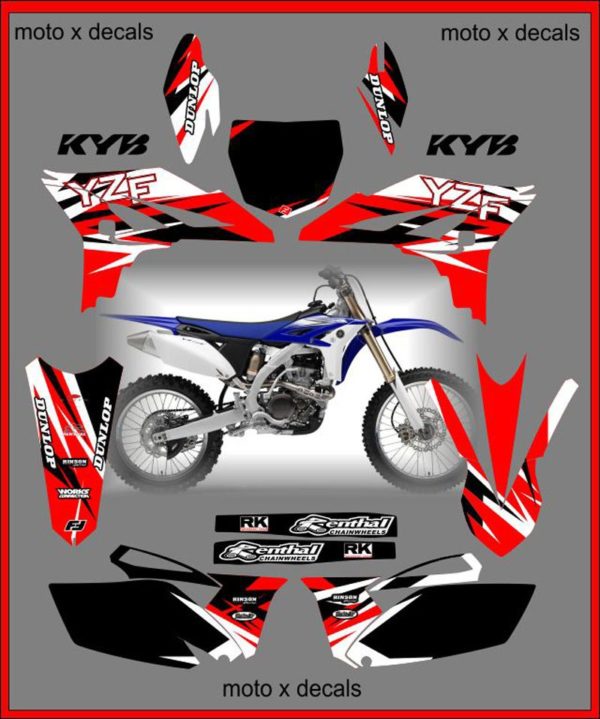 Yamaha-F-l-TSI Red Team Graphics YZ250f 2010-2011 Decals Stickers