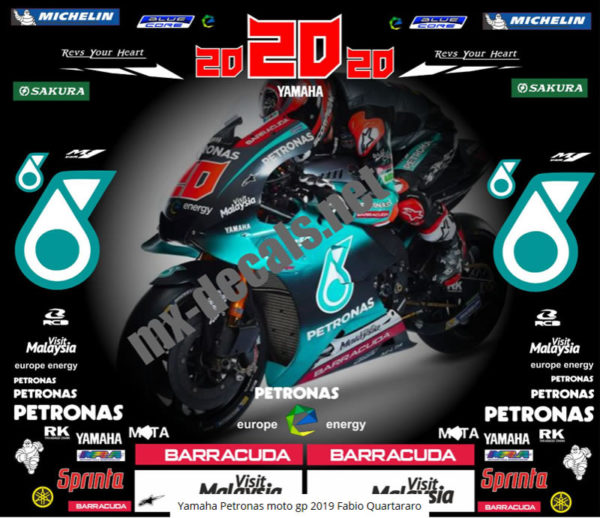 Yamaha Petronas moto gp 2019 Fabio Quartararo sticker set