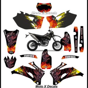 Yamaha WR250 2008 Skull Flame Full Decal Sticker Decal Set