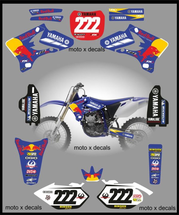 Yamaha YZF450 2003-2005 Red Bull Moto-X Decals