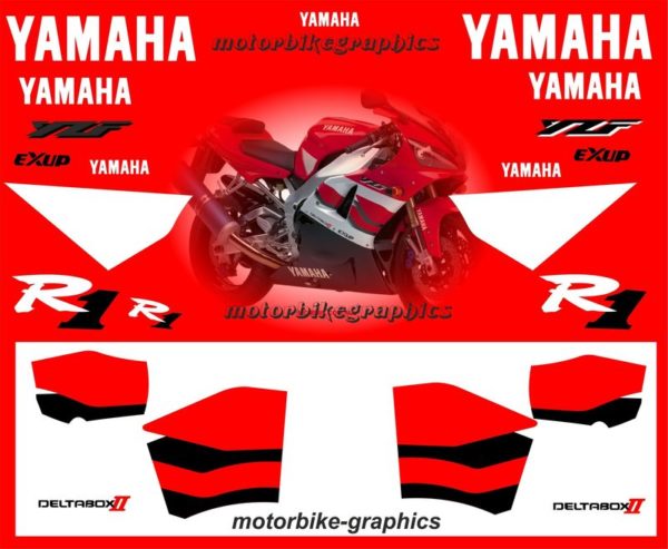 Yamaha R1 2000 Red Full Decal Set