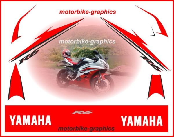 Yamaha R6 2006 - 2007 Red Full Decal Set